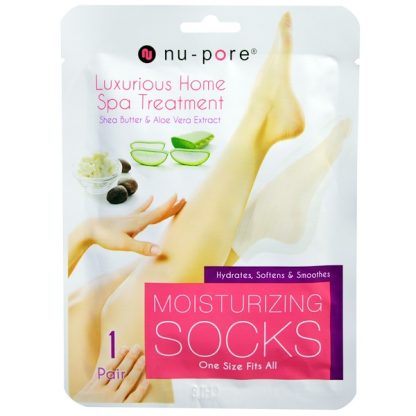 NU-PORE, MOISTURIZING SOCKS, SHEA BUTTER & ALOE VERA EXTRACT, 1 PAIR