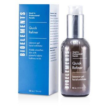 BIOELEMENTS QUICK REFINER - LEAVE-ON GEL FACIAL EXFOLIATOR - FOR ALL SKIN TYPES, EXCEPT SENSITIVE 88ML/3OZ