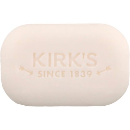 KIRK'S, 100% PREMIUM COCONUT OIL GENTLE CASTILE SOAP, FRAGRANCE FREE, 3 BARS, 4 OZ / 113g EACH