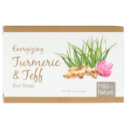 MILD BY NATURE, ENERGIZING BAR SOAP, TURMERIC & TEFF, 5 OZ / 141g