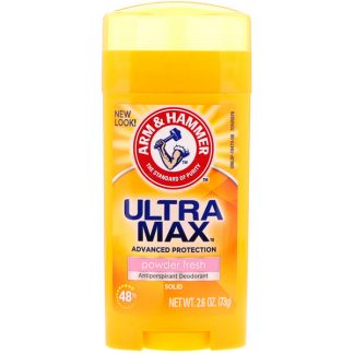 ARM & HAMMER, ULTRAMAX, SOLID ANTIPERSPIRANT DEODORANT, FOR WOMEN, POWDER FRESH, 2.6 OZ / 73g