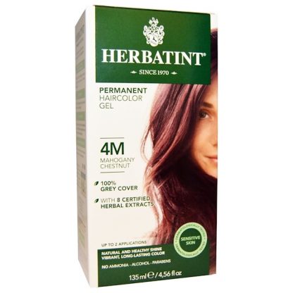 HERBATINT, PERMANENT HAIRCOLOR GEL, 4M, MAHOGANY CHESTNUT, 4.56 FL OZ / 135ml