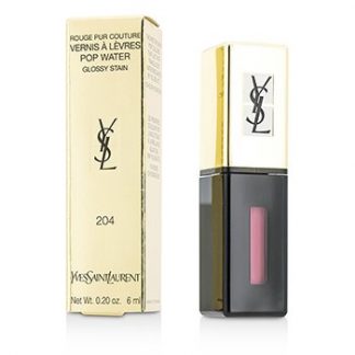 YVES SAINT LAURENT ROUGE PUR COUTURE VERNIS A LEVRES POP WATER GLOSSY STAIN - #204 ONDE ROSE 6ML/0.2OZ