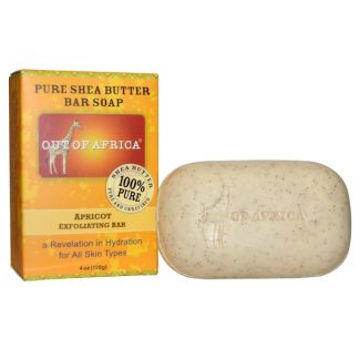 OUT OF AFRICA, PURE SHEA BUTTER BAR SOAP, APRICOT EXFOLIATING BAR, 4 OZ / 120g