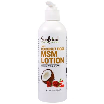 SUNFOOD, JUBBS'S COCONUT ROSE MSM LOTION, 8 FL OZ / 236.6ml