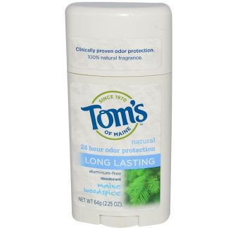 TOM'S OF MAINE, NATURAL LONG LASTING DEODORANT, ALUMINUM-FREE, MAINE WOODSPICE, 2.25 OZ / 64g