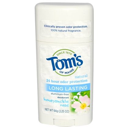 TOM'S OF MAINE, NATURAL LONG LASTING DEODORANT, ALUMINUM-FREE, HONEYSUCKLE ROSE, 2.25 OZ / 64g