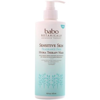 BABO BOTANICALS, HYDRA THERAPY WASH, SENSITIVE SKIN, FRAGRANCE FREE, 16 FL OZ / 473ml