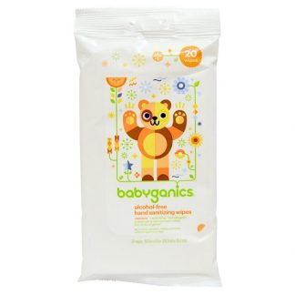 BABYGANICS, HAND SANITIZING WIPES, ALCOHOL FREE, MANDARIN, 20 WIPES