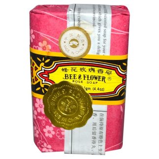 BEE & FLOWER, BAR SOAP, ROSE, 4.4 OZ / 125g