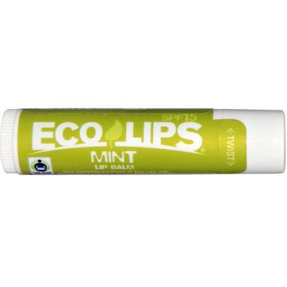 ECO LIPS INC., LIP BALM, SPF 15, MINT, .15 OZ / 4.25g