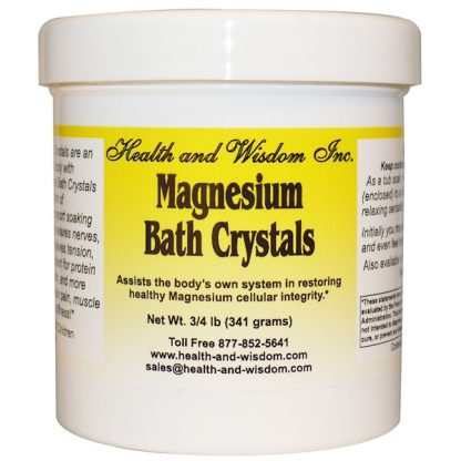 HEALTH AND WISDOM INC., MAGNESIUM BATH CRYSTALS, 3/4 LB (341g