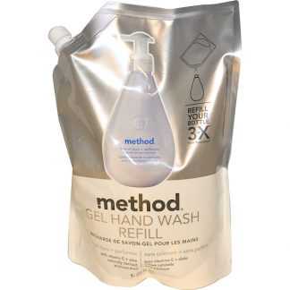 METHOD, GEL HAND WASH REFILL, FREE OF DYES + PERFUMES, 34 FL OZ / 1 L)