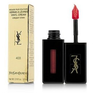 YVES SAINT LAURENT ROUGE PUR COUTURE VERNIS A LEVRES VINYL CREAM CREAMY STAIN - # 403 ROSE HAPPENING 5.5ML/0.18OZ