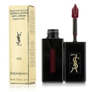 YVES SAINT LAURENT ROUGE PUR COUTURE VERNIS A LEVRES VINYL CREAM CREAMY STAIN - # 409 BURGUNDY VIBES 5.5ML/0.18OZ