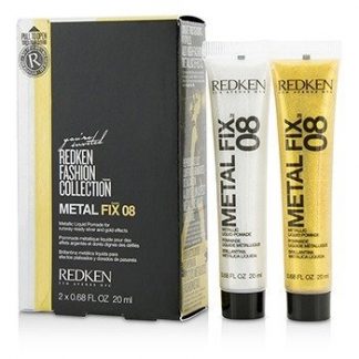 REDKEN FASHION COLLECTION METAL FIX 08 METALLIC LIQUID POMADE (FOR RUNWAY-READY SILVER AND GOLD EFFECTS) 2X20ML/0.68OZ