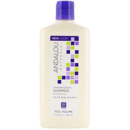 ANDALOU NATURALS, SHAMPOO, FULL VOLUME, FOR LIFT, BODY, AND SHINE, LAVENDER & BIOTIN, 11.5 FL OZ / 340ml