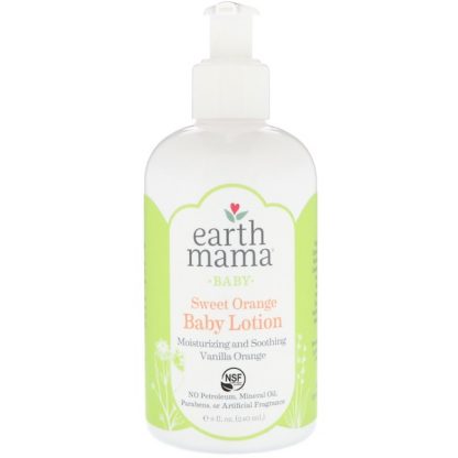 EARTH MAMA, BABY, SWEET ORANGE BABY LOTION, VANILLA ORANGE, 8 FL OZ / 240ml