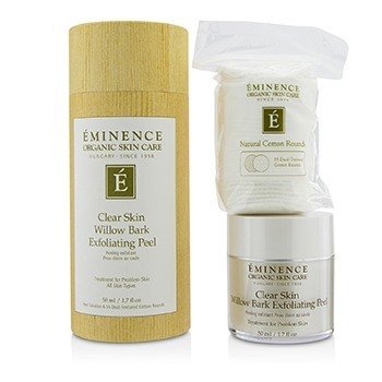 EMINENCE CLEAR SKIN WILLOW BARK EXFOLIATING PEEL (WITH 35 DUAL-TEXTURED COTTON ROUNDS) 50ML/1.7OZ