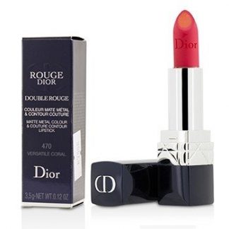 CHRISTIAN DIOR ROUGE DIOR DOUBLE ROUGE MATTE METAL COLOUR &AMP; COUTURE CONTOUR LIPSTICK - # 470 VERSATILE CORAL 3.5G/0.12OZ