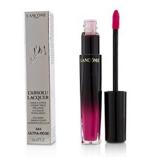 LANCOME L'ABSOLU LACQUER BUILDABLE SHINE &AMP; COLOR LONGWEAR LIP COLOR - # 344 ULTRA ROSE 8ML/0.27OZ