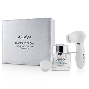 AHAVA DIAMOND GLOW FACIAL MICRO-POLISH EXFOLIATOR (1X MICRO-EXFOLIATING CREAM 50ML, 1X CLEANSING DEVICE, 1X BRUSH HEAD) -