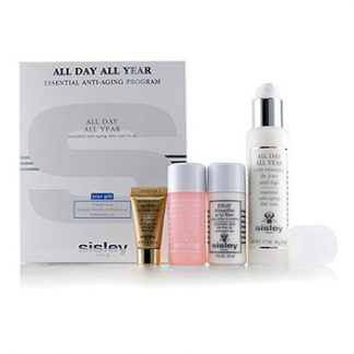 SISLEY ALL DAY ALL YEAR ESSENTIAL ANTI-AGING PROGRAM: ALL DAY ALL YEAR 50ML + CLEANSING MILK 30ML + FLORAL TONING LOTION 30ML + SUPREMYA AT NIGHT 5ML 4PCS
