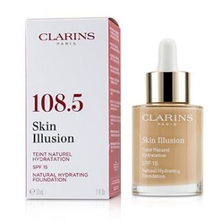 CLARINS SKIN ILLUSION NATURAL HYDRATING FOUNDATION SPF 15 # 108.5 CASHEW 30ML/1OZ