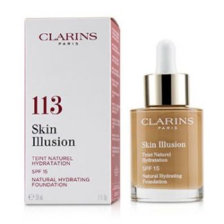 CLARINS SKIN ILLUSION NATURAL HYDRATING FOUNDATION SPF 15 # 113 CHESTNUT 30ML/1OZ