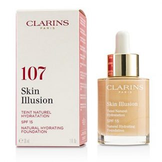 CLARINS SKIN ILLUSION NATURAL HYDRATING FOUNDATION SPF 15 # 107 BEIGE 30ML/1OZ