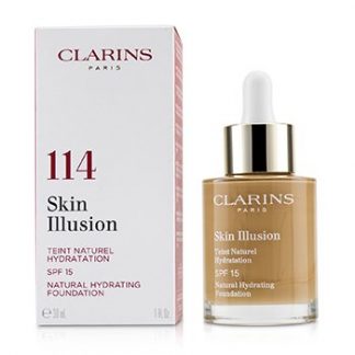 CLARINS SKIN ILLUSION NATURAL HYDRATING FOUNDATION SPF 15 # 114 CAPPUCCINO 30ML/1OZ