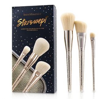 BAREMINERALS STARSWEPT DELUXE BRUSH COLLECTION 3PCS+1BAG