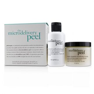 PHILOSOPHY THE MICRODELIVERY PEEL: LACTIC/SALICYLIC ACID ACTIVATING GEL 118ML + VITAMIN C/PEPTIDE RESURFACING CRYSTALS 2PCS