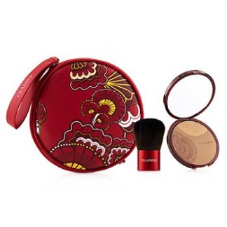 CLARINS SUNKISSED GIFT SET (1X POWDER, 1X BRUSH, 1X POUCH) 3PCS