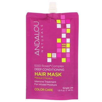 ANDALOU NATURALS, 1000 ROSES COMPLEX DEEP CONDITIONING, COLOR CARE, HAIR MASK, 1.5 FL OZ / 44ml