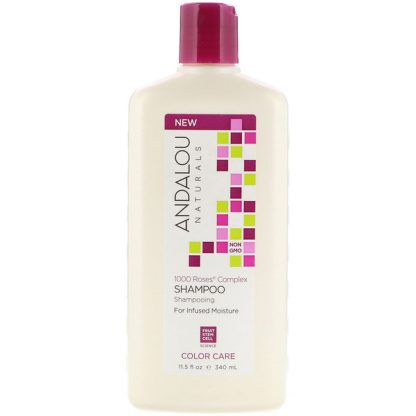 ANDALOU NATURALS, SHAMPOO, COLOR CARE, FOR INFUSED MOISTURE, 1000 ROSES COMPLEX, 11.5 FL OZ / 340ml