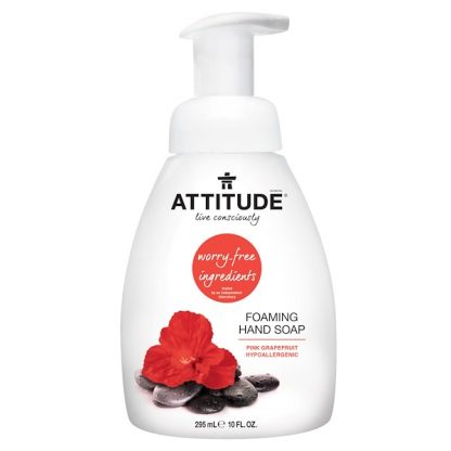 ATTITUDE, FOAMING HAND SOAP, PINK GRAPEFRUIT, 10 FL OZ / 295ml