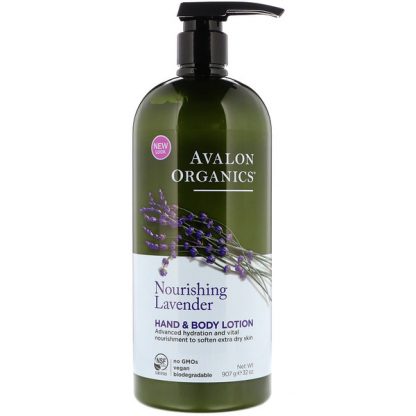 AVALON ORGANICS, HAND & BODY LOTION, NOURISHING LAVENDER, 32 OZ / 907g