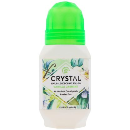 CRYSTAL BODY DEODORANT, NATURAL DEODORANT ROLL-ON, VANILLA JASMINE, 2.25 FL OZ / 66ml