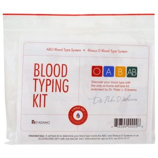 D'ADAMO, BLOOD TYPING KIT, 1 EASY SELF-TESTING KIT