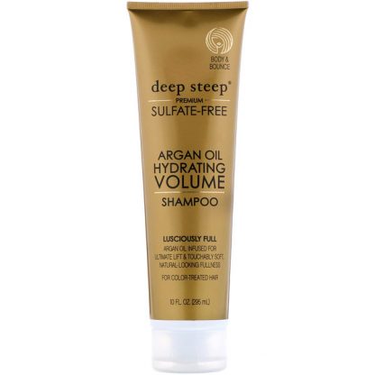 DEEP STEEP, ARGAN OIL, HYDRATING VOLUME SHAMPOO, LUSCIOUSLY FULL, 10 FL OZ. (295ml