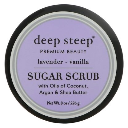 DEEP STEEP, SUGAR SCRUB, LAVENDER - VANILLA, 8 OZ / 226g