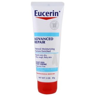 EUCERIN, ADVANCED REPAIR, LIGHT FEEL FOOT CREME, FRAGRANCE FREE, 3 OZ / 85g