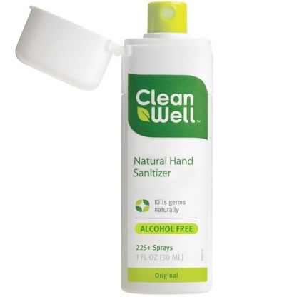 CLEANWELL, NATURAL HAND SANITIZER, ALCOHOL FREE, ORIGINAL, 1 FL OZ / 30ml