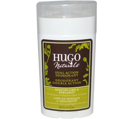 HUGO NATURALS, DUAL ACTION DEODORANT, MEXICAN LIME & BERGAMOT, 1.5 OZ / 42.5g