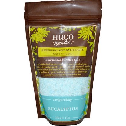 HUGO NATURALS, EFFERVESCENT BATH SALTS, EUCALYPTUS, 14 OZ / 397g