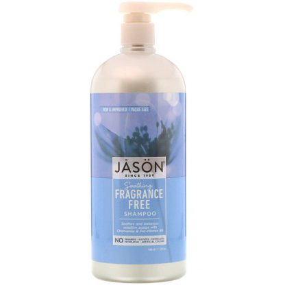 JASON NATURAL, SOOTHING SHAMPOO, FRAGRANCE FREE, 32 FL OZ / 946ml