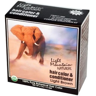 LIGHT MOUNTAIN, NATURAL HAIR COLOR & CONDITIONER, LIGHT BROWN, 4 OZ / 113g