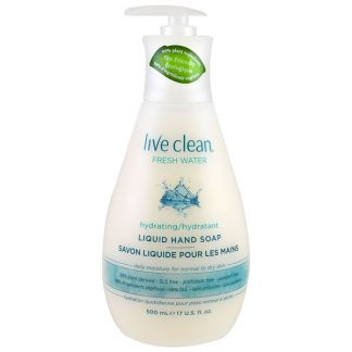 LIVE CLEAN, HYDRATING LIQUID HAND SOAP, FRESH WATER, 17 FL OZ / 500ml