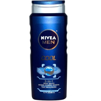 NIVEA, 3-IN-1 BODY WASH, MEN, COOL, 16.9 FL OZ / 500ml